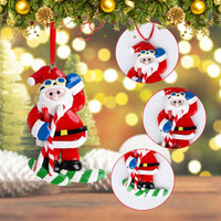 2 x Brand New 6 Pcs Christmas Pendant Decoration, Christmas Decorations Polymer Clay Santa Clause Snowman Christmas Tree Ornament Decoration, Christmas Tree Decorations for Home Christmas Tree Party - RRP €40.8