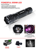 1 x RAW Customer Returns DARKBEAM Infrared Flashlight Night Vision 850nm LED Infrared Light 5W, Work for Night Vision Devices, Zoomable Invisible IR Illuminator with Battery Rechargeable for Hunting, Observation, Rescue, 501F - RRP €31.99