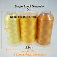 1 x RAW Customer Returns New brothread Pack of 3 Different Yellow Colors Polyester Embroidery Machine Thread Huge Spool 5000M for All Embroidery Machines - RRP €17.99