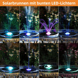 1 x RAW Customer Returns AMZtime LED Outdoor Solar Fountain 5.5W Solar Pump with Adjustable Support Rod LED Solar Pond Pump with Multiple Nozzles Ideal for Pond Gardens, Bird Baths - RRP €37.73