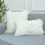 1 x RAW Customer Returns LIGICKY Faux Fur Cushion Cover Solid Color Plush Soft Artificial Fur Throw Pillow Case Decorative Square Cushion Cover for Sofa Bedroom Car, 45 x 45 cm White - RRP €15.12