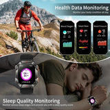 1 x RAW Customer Returns Fitonus Smartwatch Men with Phone Function, 2.0 Inch Military Smart Watch with 650mAh Battery, Compass, Barometer, Blood Pressure, Sleep Monitor, 107 Sports Modes, IP67 Waterproof Fitness Watch for Android iOS - RRP €49.99