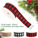 1 x Brand New 3 Rolls Christmas Ribbon Decorative Wrapping Christmas Ribbon Buffalo Plaid Flannel Ribbon for Christmas DIY Multiple Styles, 1.5 Inch x 10 Yard  - RRP €16.8