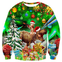 1 x RAW Customer Returns ALISISTER 3D Ugly Christmas Sweater Sweatshirt Cool Dinosaur Cat Print Ugly Christmas Sweater Men Long Sleeve Party Clothes For Families Couples XXL - RRP €32.99