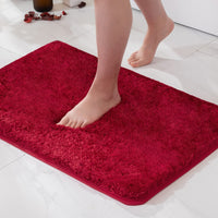 1 x RAW Customer Returns MIULEE Bath Mat Soft Bath Rug Non-Slip Bath Mat Doormat Bathroom Mat Bed Rug Fluffy Carpet Bathroom Carpet Shower Mat for Bath Living Room Bedroom 50x80 cm Red - RRP €22.99