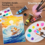 1 x RAW Customer Returns Shuttle Art 33PCS Acrylic Paint, 30 Tubes 36ml Acrylic Paint with 3 Brushes, Non-Toxic Acrylic Paint, Acrylic Paints for Artists, Beginners, Acrylic Paints for Canvas Stone - RRP €27.92