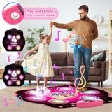 1 x RAW Customer Returns Dance Mat for Kids, Upgraded 4 and 6 Buttons Switchable Electronic Dance Pad with Bluetooth, 9 Levels Light Up Music Play Mat for Children Toys for Girls Boys Age 3-12 - RRP €45.99