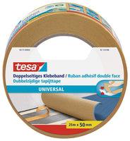 27 x RAW Customer Returns Tesa Universal Double Sided Adhesive Tape Roll for Smooth Surfaces Multipurpose Use Fixing Carpets and Rugs, Packaging, Decoration Brown 25 mm x 50 mm - RRP €247.86