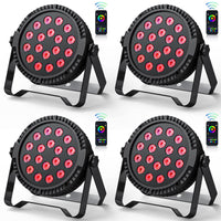 1 x RAW Customer Returns Pieces LED Par Spotlights APP Control 18 3W RGB Spotlight Stage Light with Aotu Sound Mode DJ Light Mixing Colors Disco Light for Party Band Shows Wedding Halloween Christmas - RRP €76.0