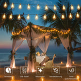 1 x RAW Customer Returns Torkase Solar Fairy Lights Outdoor, 35FT 10.6M ST38 Garden Fairy Lights with 15 2 LED Plastic Bulbs, Solar Charging, 4 Modes Waterproof for Garden Patio Wedding Party, 2200K Warm White - RRP €31.99