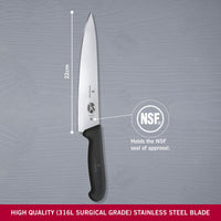 1 x RAW Customer Returns Victorinox Fibrox, stainless steel slicing knife, washable in dishwasher, black - RRP €31.29