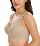 1 x RAW Customer Returns Lemorosy Women s Large Sizes Comfort Full Cup Unpadded Without Underwire Strong Support Classic Bra 80D, Brown  - RRP €24.19