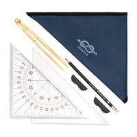 1 x RAW Customer Returns niido navigation cutlery for the SBF lake inland sports boat license Navigation compass, course triangle berthing triangle 26cm each , pencil and bag Navigation set perfect for on the go... - RRP €17.09