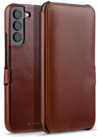 1 x RAW Customer Returns STILGUT Book Case compatible with Samsung Galaxy S22 case made of leather with clip closure, leather case, flip case, mobile phone case - cognac - RRP €28.79