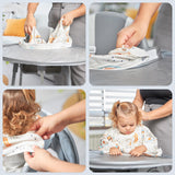 1 x RAW Customer Returns Tutifu Kit 2 bibs with sleeves, BLW high chair tray and 2 baby eating spoons. Blw Baby Led Weaning Accessories Supplementary Food Baby Accessories Sleeve Bib Baby Spoon Eating Yourself Baby Bib Washable - RRP €40.24