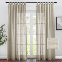 1 x RAW Customer Returns PONY DANCE loop curtain linen look curtains in country house style - 2 pieces H 220 x W 140 cm voile curtains semi-transparent living room curtains with loops decorative curtains curtain taupe - RRP €28.95