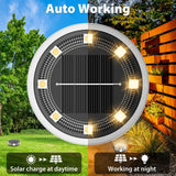 1 x RAW Customer Returns nipify 16 pieces solar floor lights outside, solar lights outdoor light with 8 LEDs, warm white LED floor light outside solar waterproof solar lamps for garden lawn walkway patio driveway - RRP €48.99