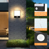 1 x RAW Customer Returns Lightsjoy outdoor lamp with motion detector IP65 outdoor light LED wall light outside black outdoor wall light for garden, terrace, balcony, courtyard, gate, wall lamp made of metal - warm white - RRP €39.42