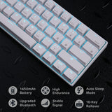 1 x RAW Customer Returns Royal Kludge RK61 Mechanical Gaming Keyboard, Wireless, Bluetooth, Multi-Device, LED Wireless, White. - RRP €68.56