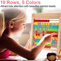 1 x RAW Customer Returns KIDWILL Primary School Slide Rule Abacus, Calculation Frame with 100 Beads Counting Sticks Number Alphabet Cards, Educational Toy Gift for Children from 2 Years, Counting Frame - RRP €16.99