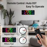 1 x RAW Customer Returns Digital Wall Clock - 8 Colors Digital Wall Clock 16.2 Large Digital Clock with Temperature, Date, Night Light, Automatic Brightness Control, 24 12 Hour Wall Clock for Living Room Office Gym - RRP €50.41