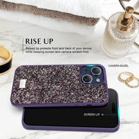 1 x RAW Customer Returns BEZ Phone Case for iPhone 15 Case Glitter, iPhone 15 Case, Sparkle Diamond Crystal Bling Case with Bling Co. Series Compatible for iPhone 15, Viola Purple - RRP €24.99