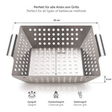 1 x RAW Customer Returns Blumtal grill tray made of 100 stainless steel - perfect for grilled vegetables, grill basket suitable for all types of grills, grill accessories, dishwasher safe, 21 x 21 x 6 cm medium  - RRP €14.99