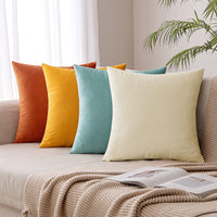 1 x RAW Customer Returns MIULEE Velvet Cushion Cover 50 x 50 cm Cushion Cover Orange Green Series Set of 4 Sofa Cushions  Cushions Couch Cushions  Cushions Color Gradient Cover Sofa Cushion Cover for  Children Office - RRP €25.99