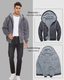 1 x RAW Customer Returns LLdress sweat jacket men with hood winter warm lined winter jacket men fleece zip grey - RRP €46.38