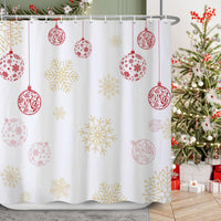 1 x Brand New Ttincceer Christmas Snowflake Shower Curtain 180x180cm Abstract Snowflake Christmas Ball Pattern Bath Curtain Merry Christmas New Year Bathroom Curtain Waterproof Bathtub Curtain - RRP €19.2