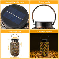 1 x RAW Customer Returns Lanterns for outdoors - OxyLED Solar Lantern Large 1500 mAh Metal LED Garden Light 2 Pieces IP44 Waterproof Vintage Hanging Balcony Decoration for Outdoor Patio Terrace Wall Table Warm White - RRP €40.44