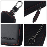 1 x RAW Customer Returns VISOUL Car Remote Control Key Holder, Genuine Leather Key Bag for Car Key Wallet Case with Zipper Key Wallet for Women Men - RRP €22.99