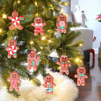 5 x Brand New Qpout 16pcs Gingerbread Man Ornaments for Christmas Tree Assorted Plastic Gingerbread Man Figurines Ornaments, Tiny Hanging Charms Figurine Decoration Gingerbread Man - RRP €96.0