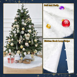 1 x RAW Customer Returns ibell 90cm Christmas blanket Christmas tree blanket underlay tree blanket Christmas tree stand Christmas tree decorations plush Christmas decorations white - RRP €18.13