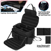 1 x RAW Customer Returns Trunab Police Bag Tactical Bag Range Bag, Molle Organizer Front Seat Organizer Fits Passenger Seat, Travel Bag Military, Cup Holder, Compatible with Car - RRP €69.99