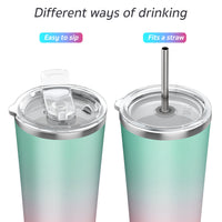 1 x RAW Customer Returns THILY Vacuum Insulated Stainless Steel Travel Mug, 26oz Coffee Cup with 2 Lids and Straws, Splash Proof, Keeps Ice Drinks Cold, Candy Pink - RRP €23.18