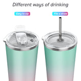 1 x RAW Customer Returns THILY Vacuum Insulated Stainless Steel Travel Mug, 26oz Coffee Cup with 2 Lids and Straws, Splash Proof, Keeps Ice Drinks Cold, Candy Pink - RRP €23.18