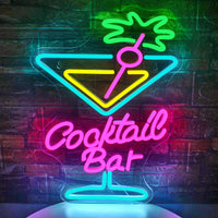 1 x RAW Customer Returns SIGNSHIP Colorful Cocktail Neon Sign for Wall Decor Beer Bar Man Cave Club Bedroom LED Dimmable Neon Bar Lights Sign for Hotel Pub Party - RRP €39.31