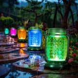 1 x Brand New Homdat Solar Lamps for Outdoors 4 Pack LED Solar Sensor Light for Outdoors IP65 Waterproof Solar Lanterns for Outdoors Solar Lights Garden Hanging Multi-Colored Mason Jar Lights for Balcony Patio Decoration - RRP €48.97