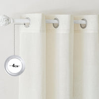 1 x RAW Customer Returns KGORGE linen curtains with eyelets living room curtains semi-transparent eyelet curtain set of 2 220cm x 140cm HxW curtain linen look country house curtain semi-transparent linen curtains living room, light beige - RRP €35.24