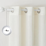 1 x RAW Customer Returns KGORGE linen curtains with eyelets living room curtains semi-transparent eyelet curtain set of 2 220cm x 140cm HxW curtain linen look country house curtain semi-transparent linen curtains living room, light beige - RRP €35.24