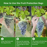 4 x Brand New 50 grape protection bags, grape protection bags, fruit protection bags, grape sacks, protective bags for grapes, fruit protection bags, garden mesh bags with drawstring, gift bags, gift packaging bags - RRP €40.28