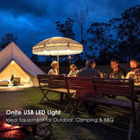 4 x Brand New Onite camping lamp, 2 pieces portable LED lamp camping lantern, USB light tent light with USB splitter Y-cable, work lamp emergency equipment for caravan, garden, basement, workshop warm white  - RRP €92.72