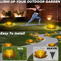 1 x RAW Customer Returns Solar lamps for outdoors Solar lotus garden decoration Solar floor light for garden Warm light Solar garden lights for outdoors Terrace decoration LED solar lights Waterproof metal solar lantern for outdoors - RRP €27.02