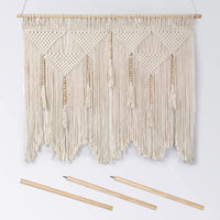 1 x RAW Customer Returns  Macrame Wall Hanging Large Boho Chic Woven Tapestry with Wooden Beads Handmade Bohemian Wall Decoration - RRP €39.32