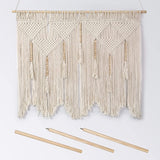 3 x Brand New Large Bohemian Chic Macrame Woven Tapestry with Wooden Beads Handmade Bohemian Wall Decor - RRP €117.96