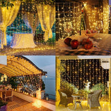 1 x RAW Customer Returns Lighting EVER LED light curtain 3m x 3m, 8 modes 306 LEDs curtain light chain, warm white light chain curtain, light chains for outdoor indoor decoration bedroom, party decoration, Christmas, wedding - RRP €20.16