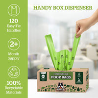 1 x RAW Customer Returns Pogi s Compostable Poop Bags - 120 Dog Poop Bags with Easy-Tie Handles - Leak-Proof, Plant-Based, ASTM D6400 Certified Compostable Waste Bags for Dogs - RRP €12.99