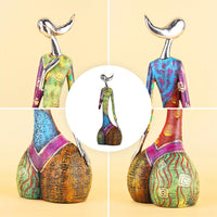 1 x RAW Customer Returns Abstract Art Woman Sculpture Figures - Colorful Yoga Character Statue for Modern Home Decoration - Handmade Figure with Expressive Design - Hand-Painted Oil Painting Woman Statue A  - RRP €20.4