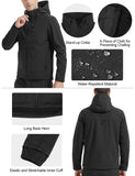 1 x RAW Customer Returns KUTOOK Softshell Jacket Men Winter Warm Transition Jacket Waterproof Breathable Windproof with Hood Outdoor Jacket Autumn Black 3XL - RRP €64.91